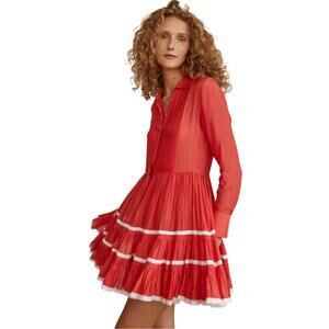 Guadalupe Design Womens Reina Red pleated Dress, Large, 212$
